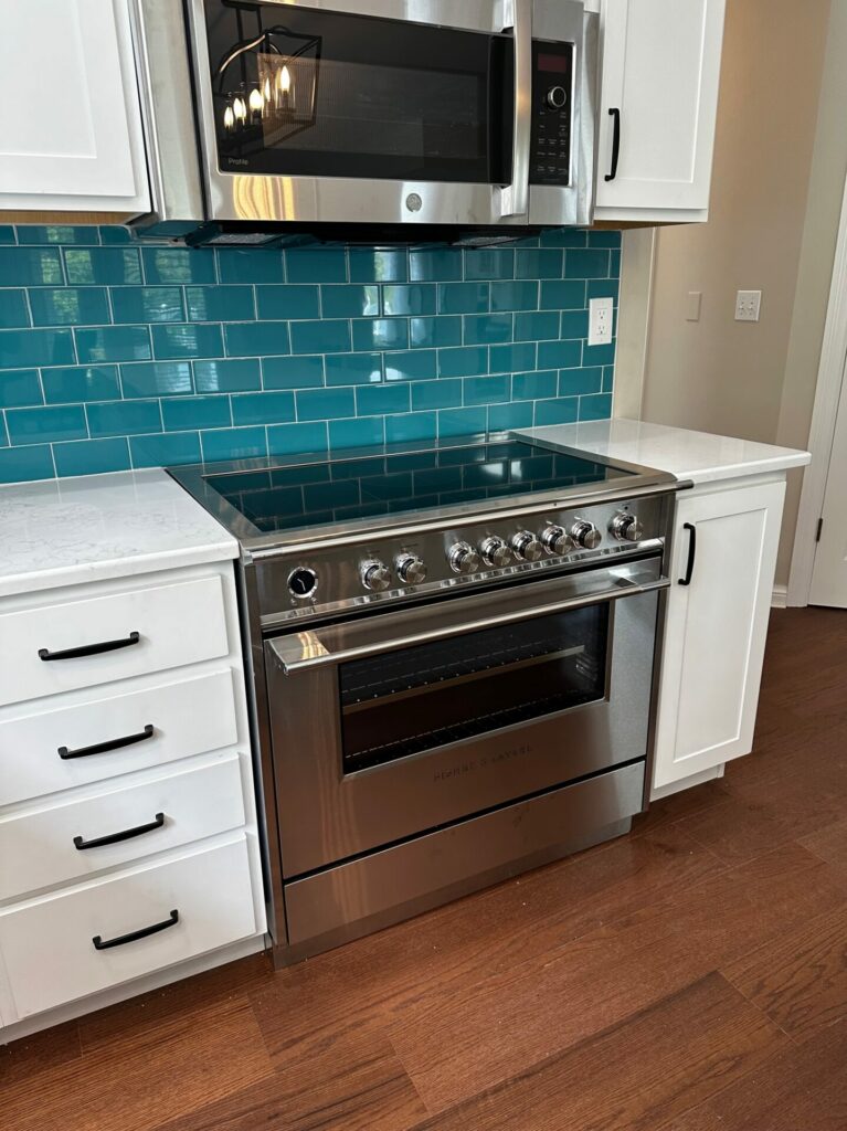 stove after kitchen remodel